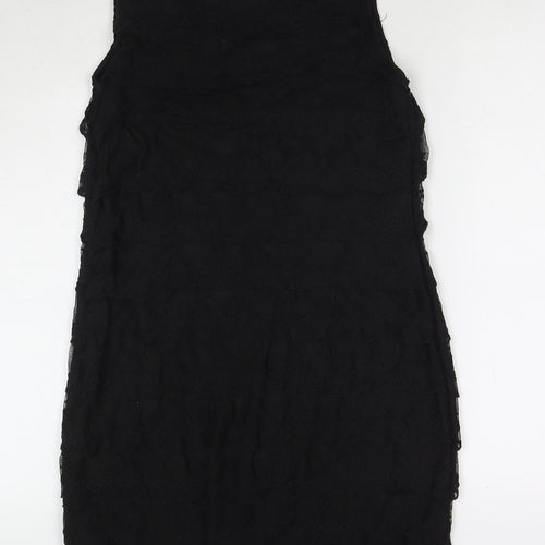 Body Flirt Womens Black Polyester Tank Dress Size 12 Scoop Neck Pullover