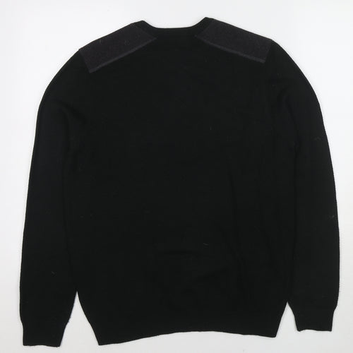 New Look Mens Green Round Neck Acrylic Pullover Jumper Size M Long Sleeve