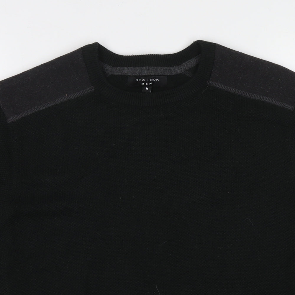 New Look Mens Green Round Neck Acrylic Pullover Jumper Size M Long Sleeve