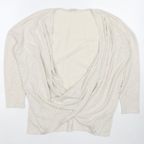 River Island Womens Ivory V-Neck Polyester Pullover Jumper Size 10