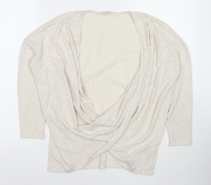 River Island Womens Ivory V-Neck Polyester Pullover Jumper Size 10