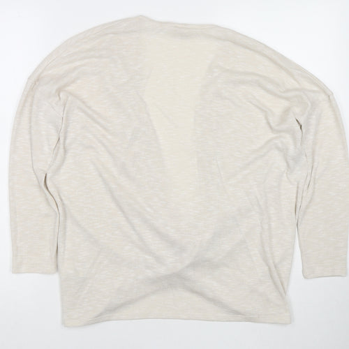 River Island Womens Ivory V-Neck Polyester Pullover Jumper Size 10