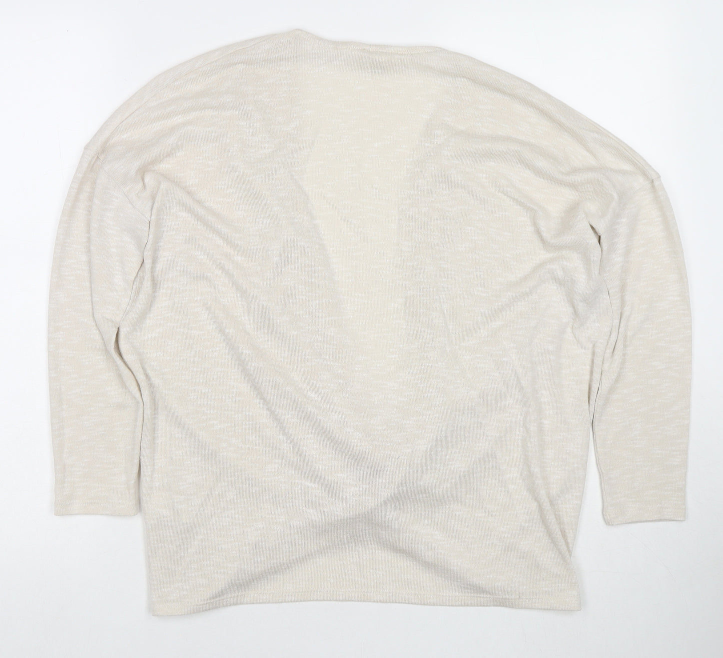 River Island Womens Ivory V-Neck Polyester Pullover Jumper Size 10