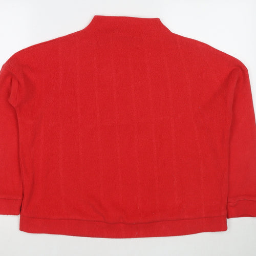 New Look Womens Red Mock Neck Polyester Pullover Jumper Size S
