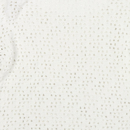 NEXT Womens White Round Neck Acrylic Pullover Jumper Size 8