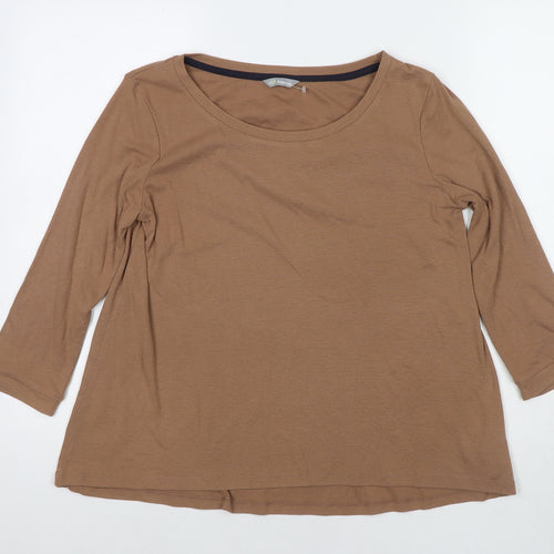 Marks and Spencer Womens Brown Round Neck Polyester Pullover Jumper Size 10
