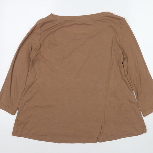 Marks and Spencer Womens Brown Round Neck Polyester Pullover Jumper Size 10