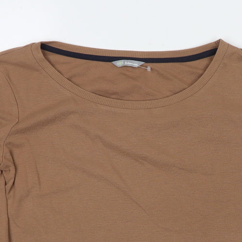 Marks and Spencer Womens Brown Round Neck Polyester Pullover Jumper Size 10