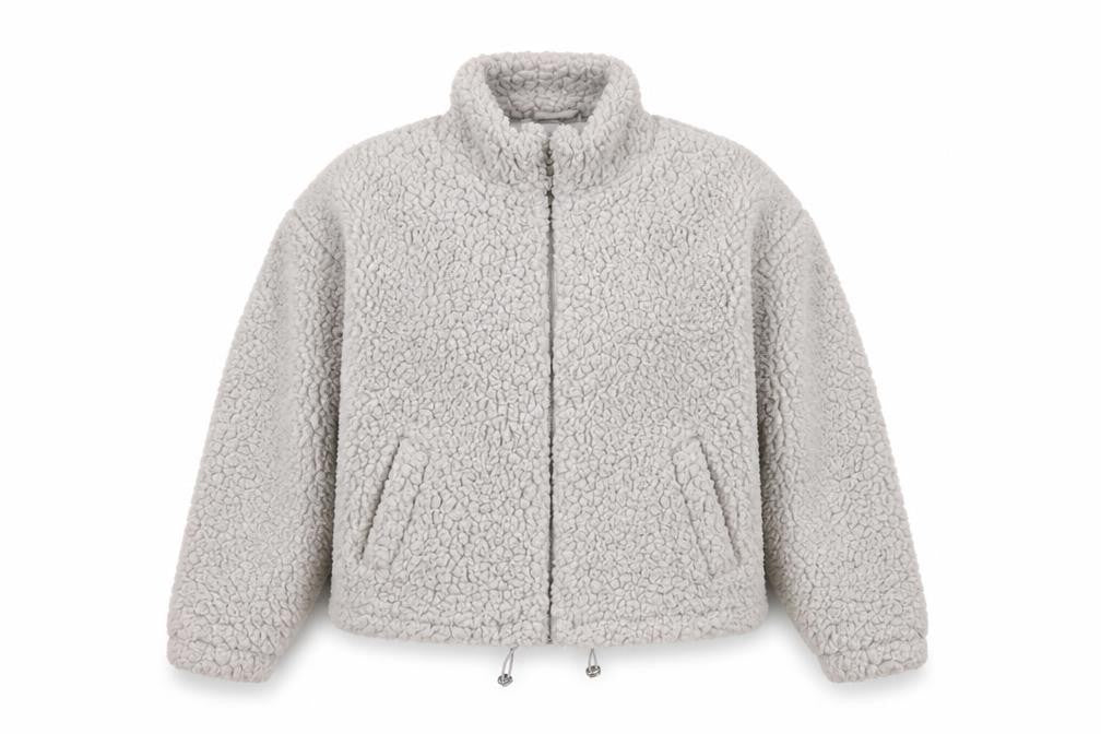 Front view of New Look women’s grey jacket, size S, zip