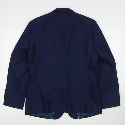 One Six 5ive Mens Blue Polyester Jacket Suit Jacket Size 42 Regular