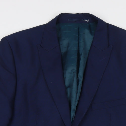 One Six 5ive Mens Blue Polyester Jacket Suit Jacket Size 42 Regular