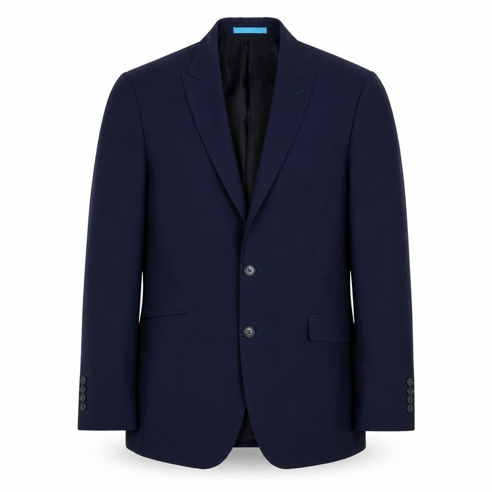 Front view of ONESIX5IVE5IVE men’s blue polyester jacket blazer, size 40, regular