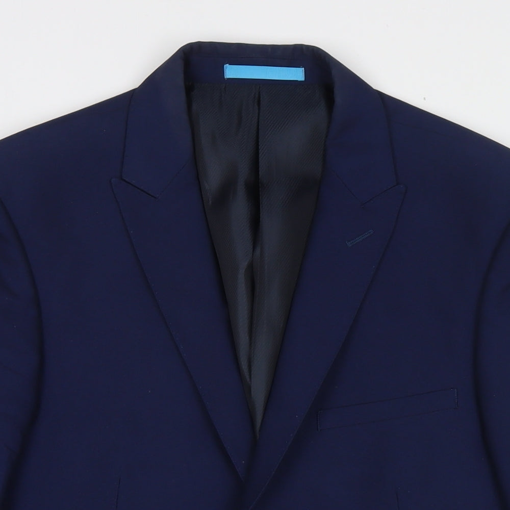 ONESIX5IVE Mens Blue Polyester Jacket Blazer Size 40 Regular