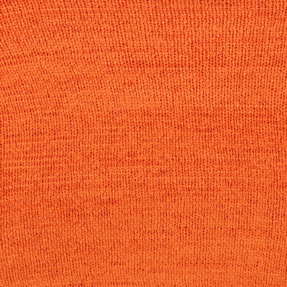 New Look Womens Orange Round Neck Acrylic Pullover Jumper Size 10