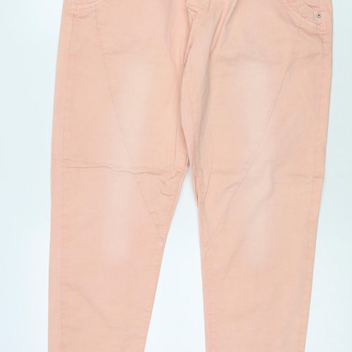 Charles Vogele Womens Beige Cotton Straight Jeans Size 14 L27 in Regular Zip