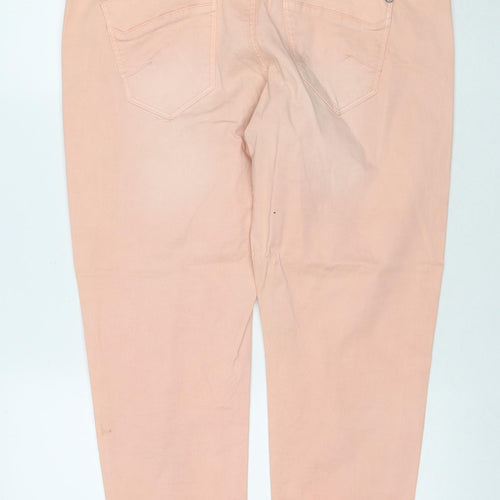 Charles Vogele Womens Beige Cotton Straight Jeans Size 14 L27 in Regular Zip