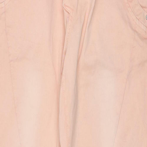 Charles Vogele Womens Beige Cotton Straight Jeans Size 14 L27 in Regular Zip