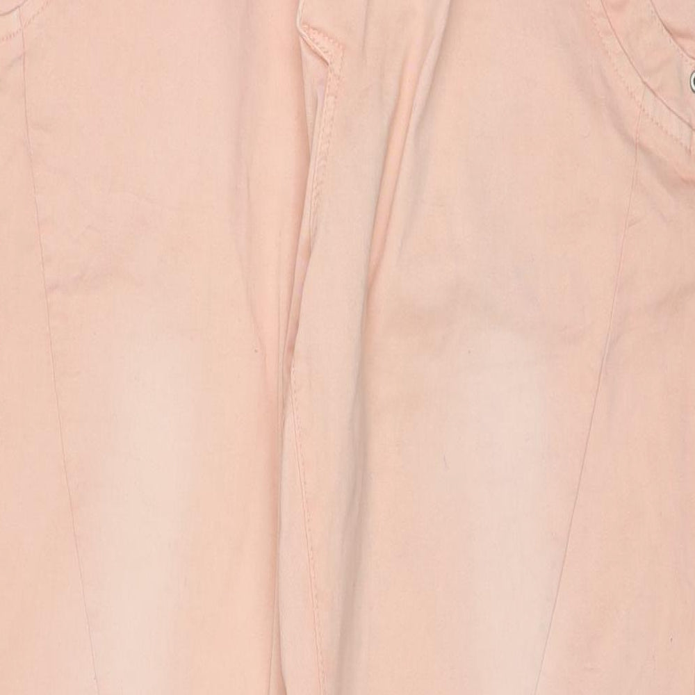 Charles Vogele Womens Beige Cotton Straight Jeans Size 14 L27 in Regular Zip