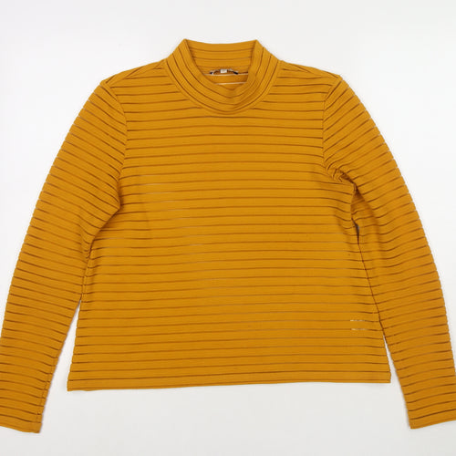 Marks and Spencer Womens Yellow Round Neck Polyester Pullover Jumper Size 10
