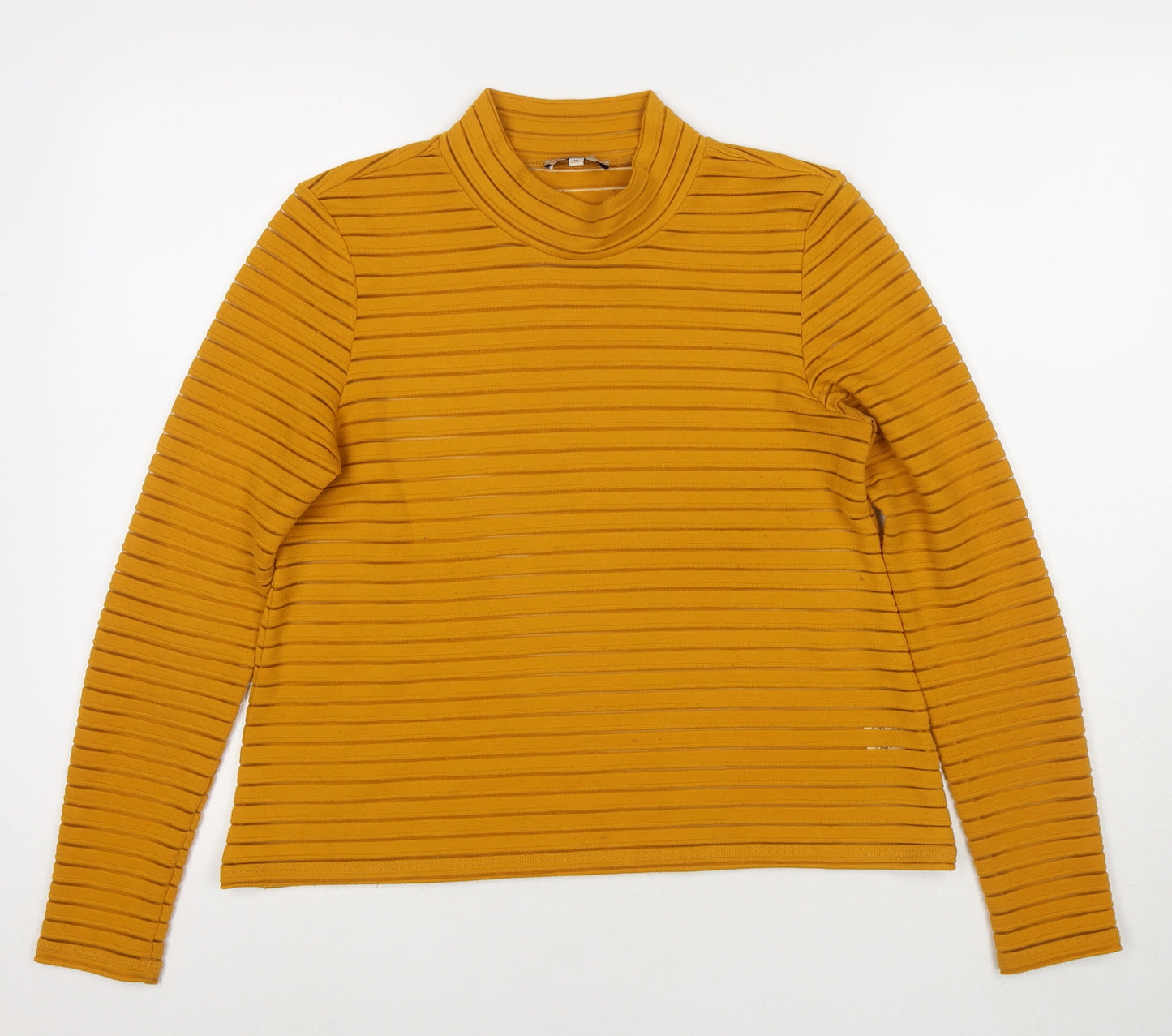 Marks and Spencer Womens Yellow Round Neck Polyester Pullover Jumper Size 10