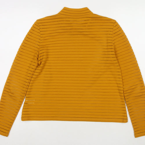 Marks and Spencer Womens Yellow Round Neck Polyester Pullover Jumper Size 10