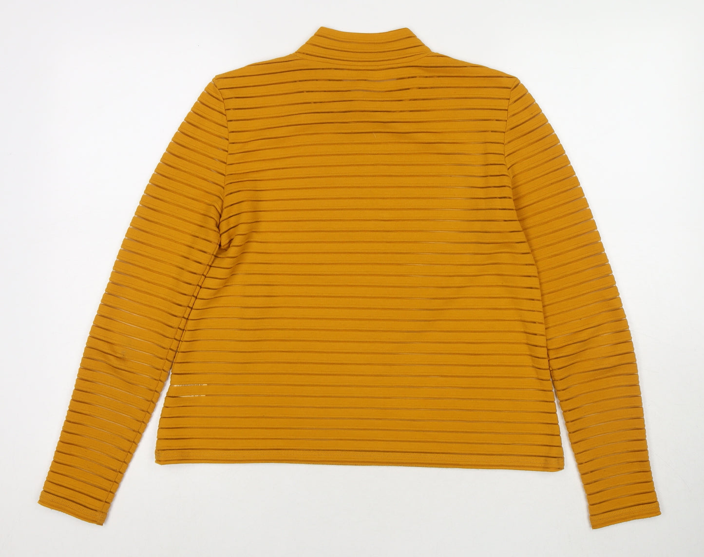 Marks and Spencer Womens Yellow Round Neck Polyester Pullover Jumper Size 10