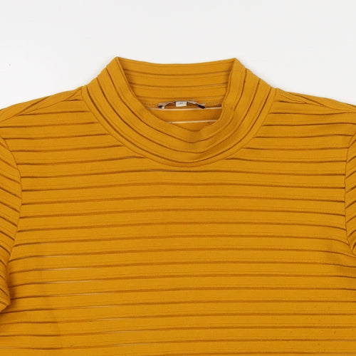 Marks and Spencer Womens Yellow Round Neck Polyester Pullover Jumper Size 10