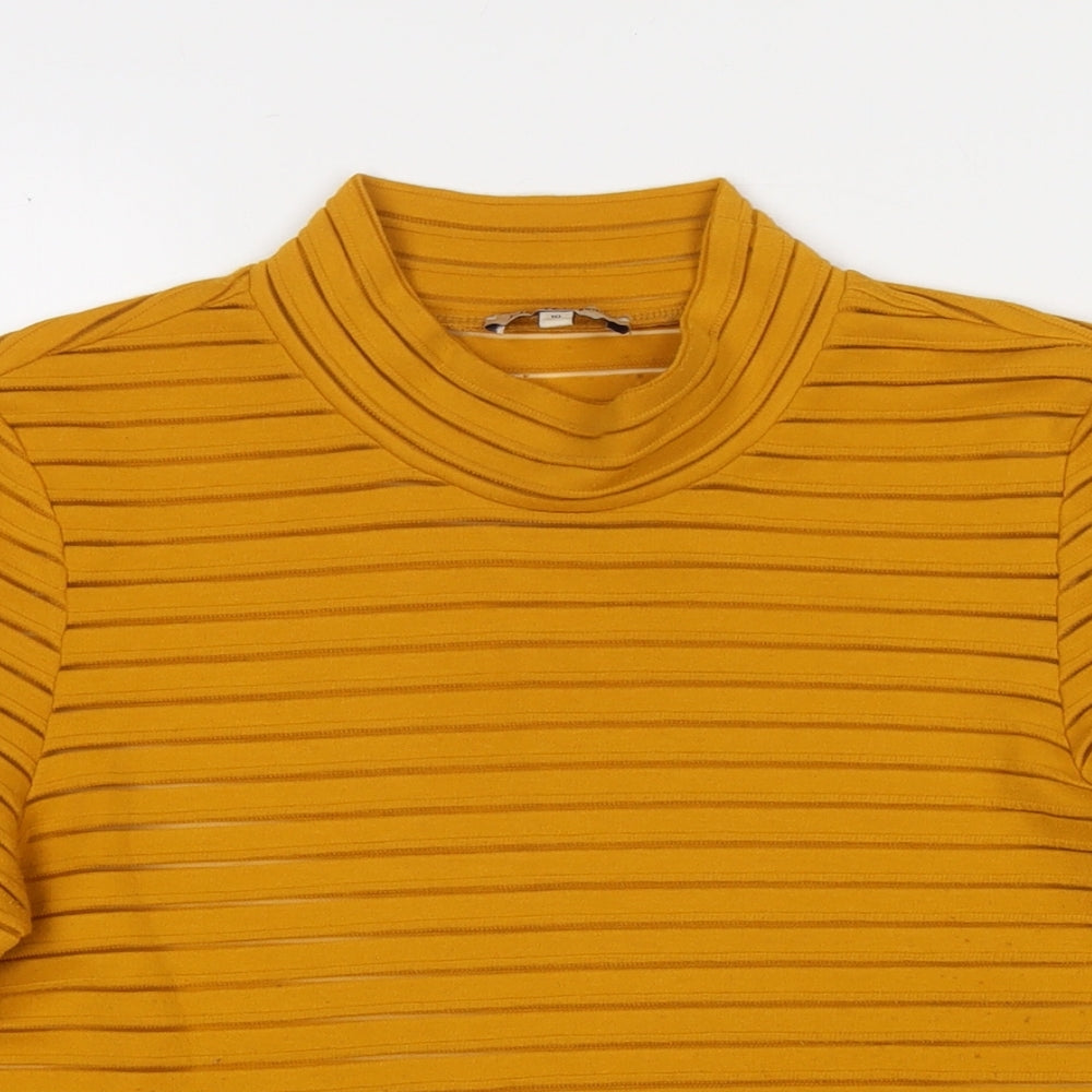 Marks and Spencer Womens Yellow Round Neck Polyester Pullover Jumper Size 10