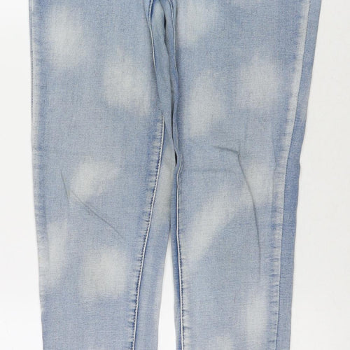 Toxik3 Womens Blue Cotton Skinny Jeans Size S L29 in Regular Zip - Spotted Pattern