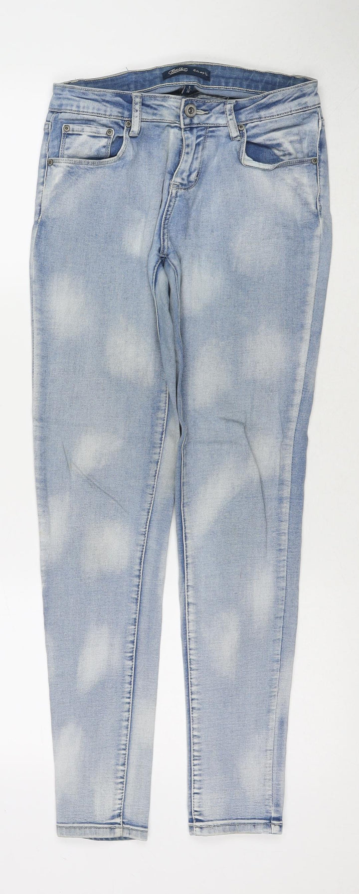 Toxik3 Womens Blue Cotton Skinny Jeans Size S L29 in Regular Zip - Spotted Pattern