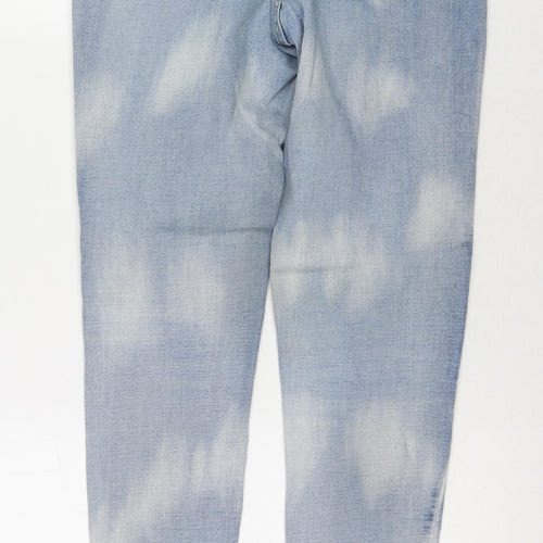 Toxik3 Womens Blue Cotton Skinny Jeans Size S L29 in Regular Zip - Spotted Pattern