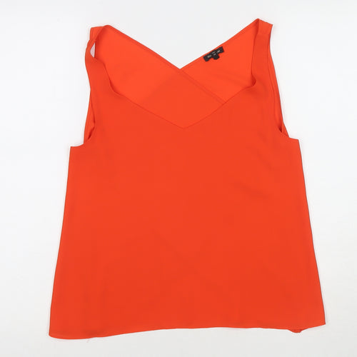 River Island Womens Orange Polyester Basic Tank Size 10 V-Neck