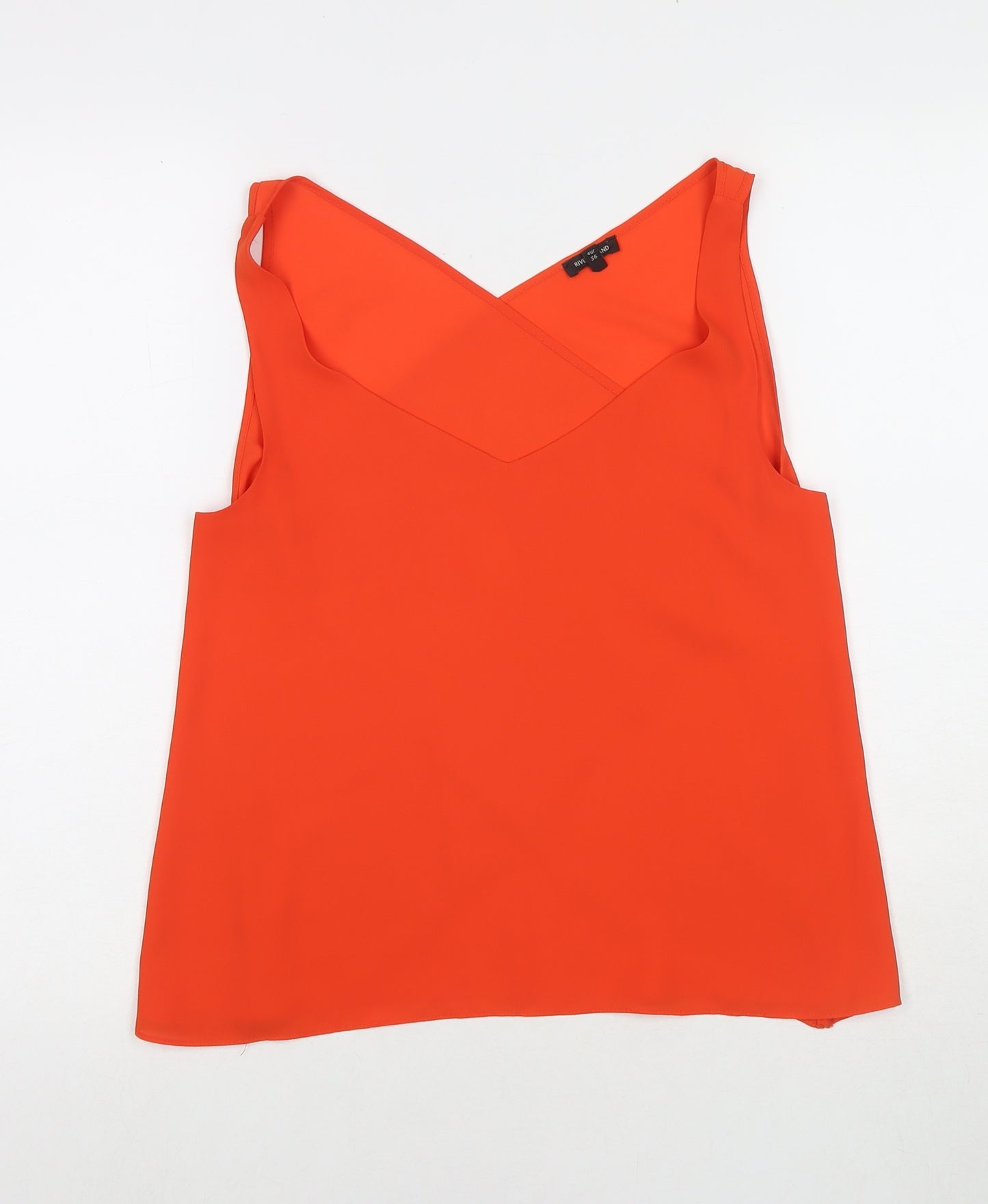River Island Womens Orange Polyester Basic Tank Size 10 V-Neck