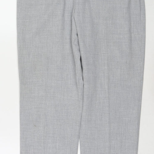 Marks and Spencer Womens Grey Polyester Trousers Size 12 L27 in Regular Tie