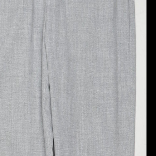 Marks and Spencer Womens Grey Polyester Trousers Size 12 L27 in Regular Tie