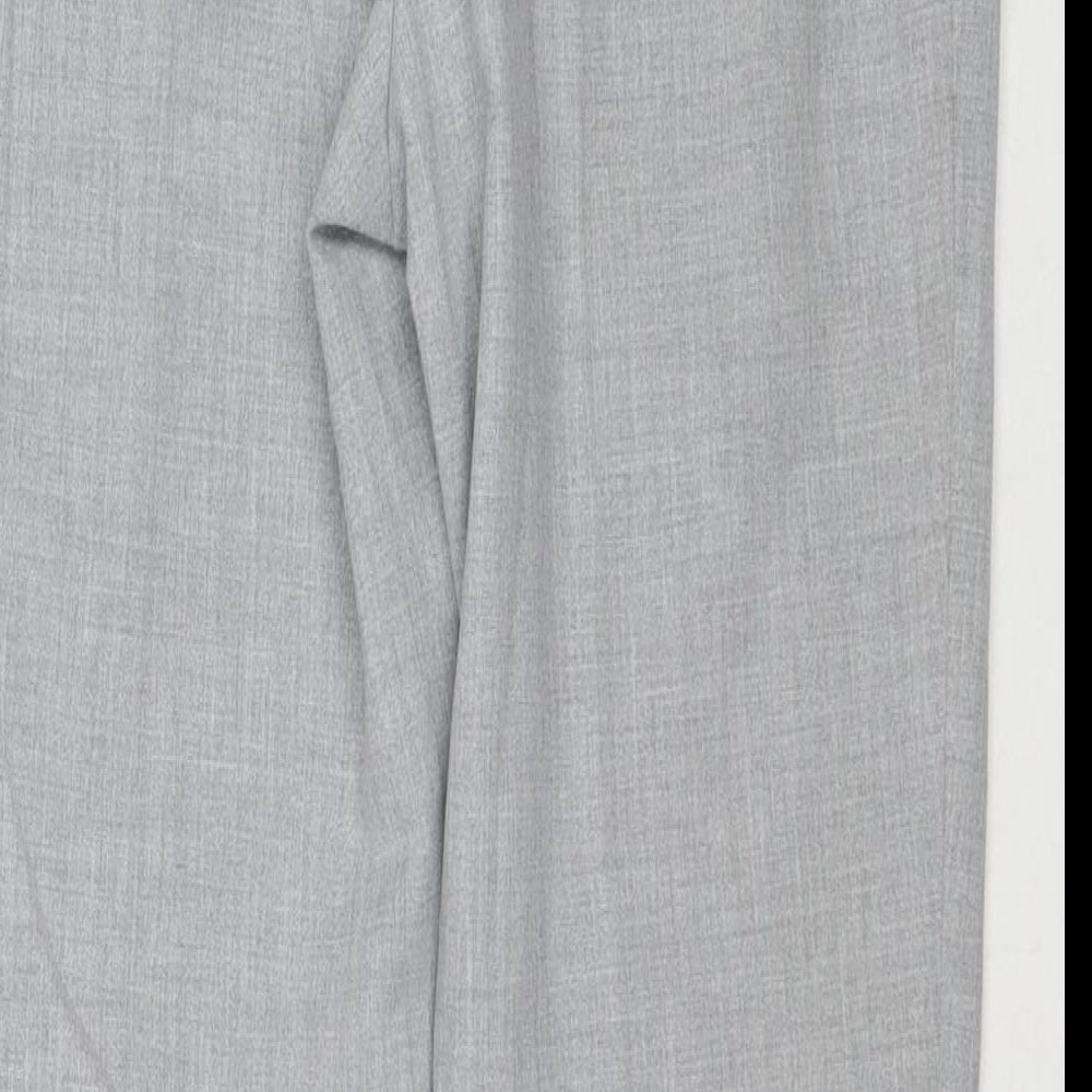Marks and Spencer Womens Grey Polyester Trousers Size 12 L27 in Regular Tie