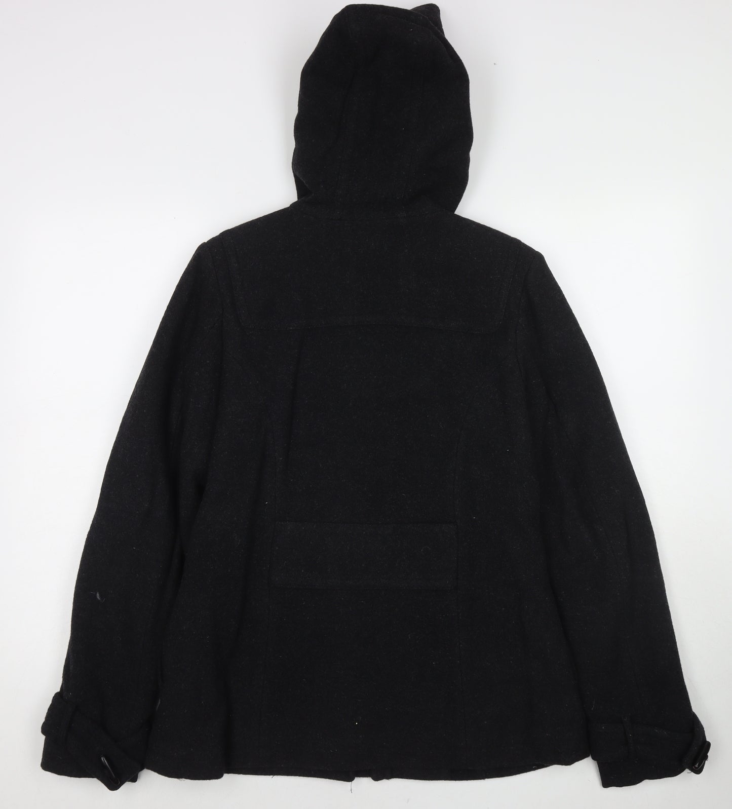 Jsfn Womens Black Pea Coat Jacket Size 6 Zip