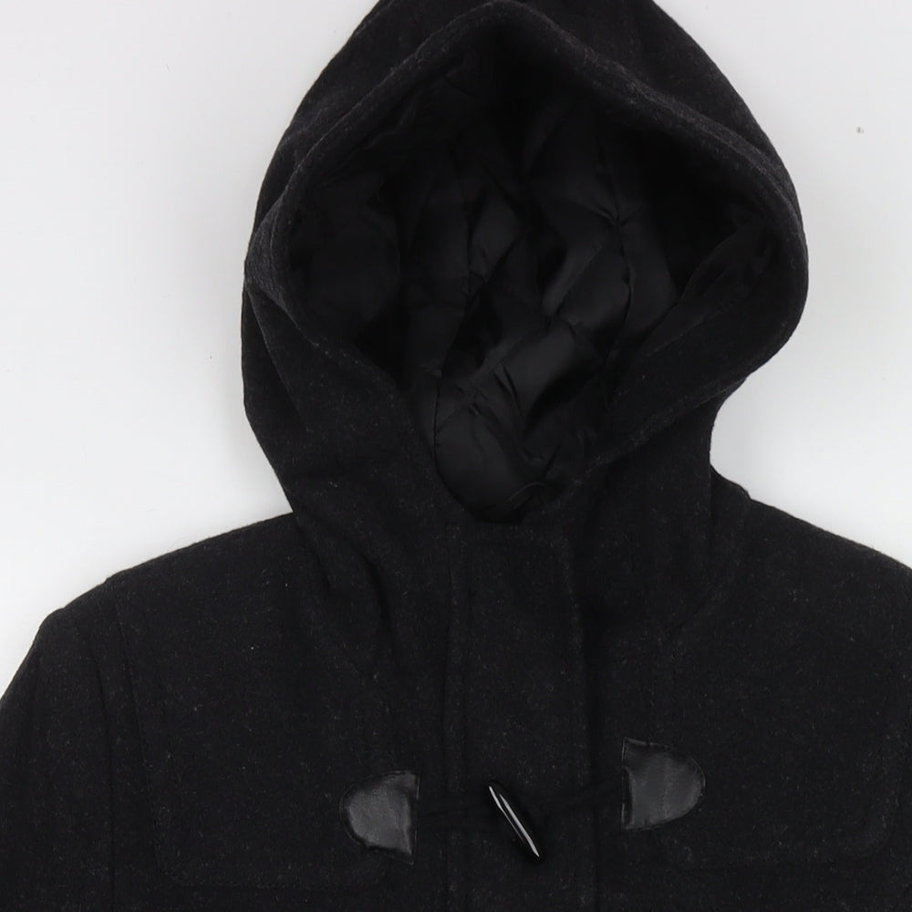 Jsfn Womens Black Pea Coat Jacket Size 6 Zip