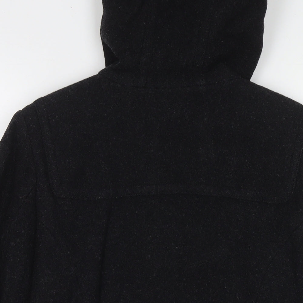 Jsfn Womens Black Pea Coat Jacket Size 6 Zip