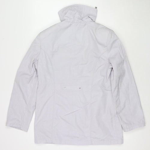 EWM Womens Grey Rain Coat Jacket Size 10 Zip