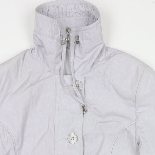 EWM Womens Grey Rain Coat Jacket Size 10 Zip