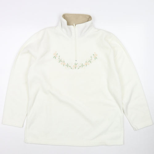 Millers Womens White Polyester Pullover Sweatshirt Size 12 Pullover