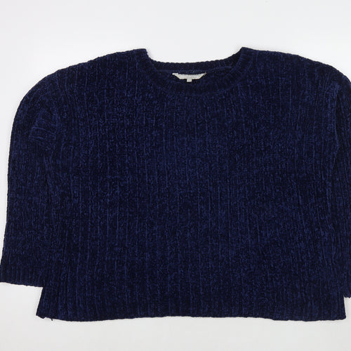 Red Herring Womens Blue Round Neck Polyester Pullover Jumper Size 12