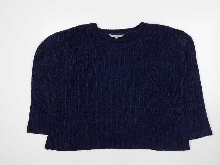 Red Herring Womens Blue Round Neck Polyester Pullover Jumper Size 12
