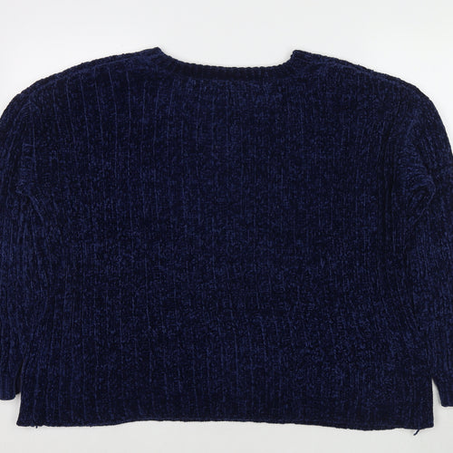 Red Herring Womens Blue Round Neck Polyester Pullover Jumper Size 12