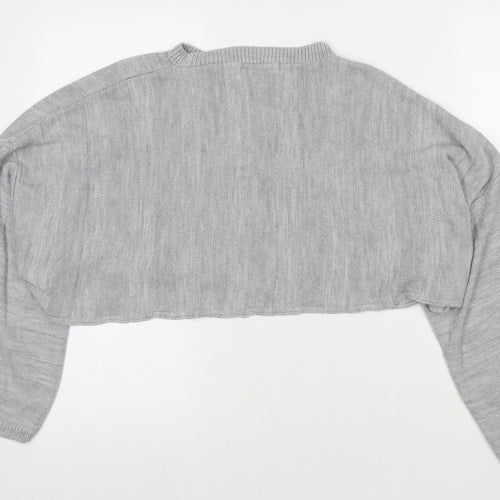 Cameo Rose Womens Grey Round Neck Acrylic Pullover Jumper Size 4