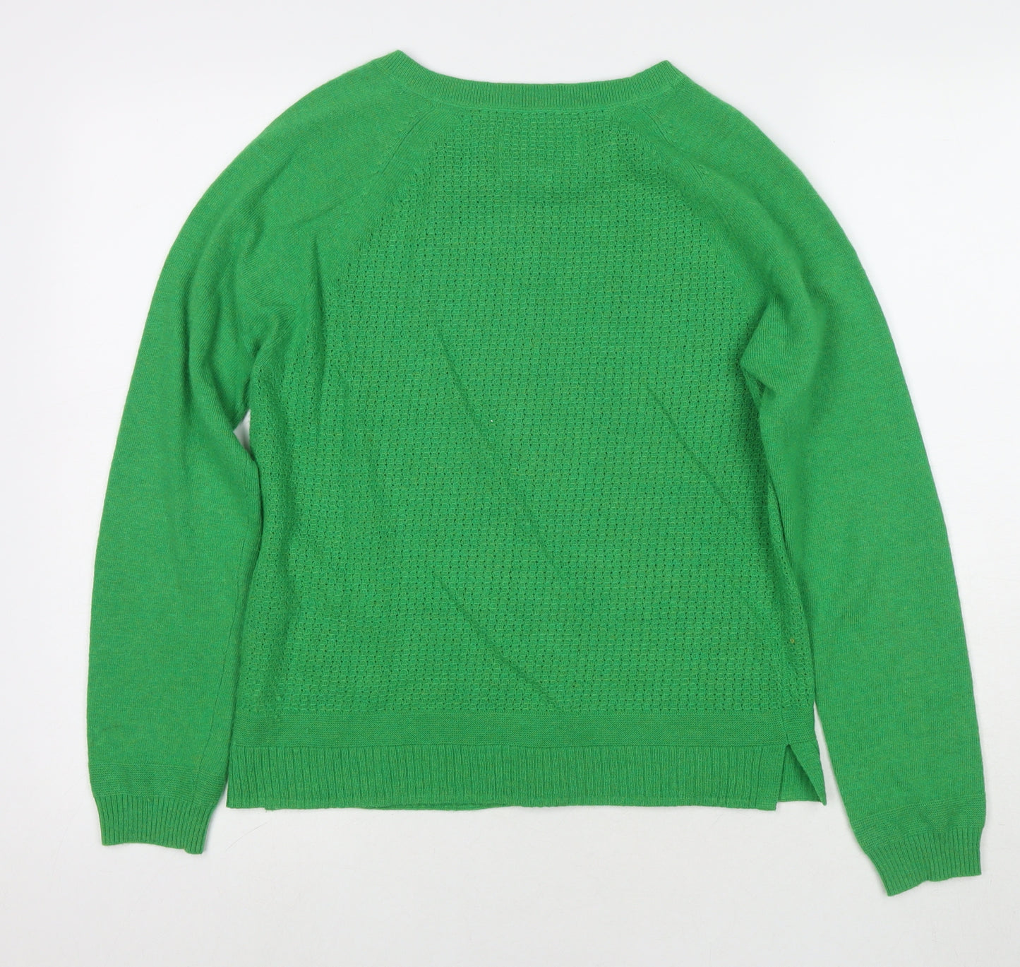 White Stuff Womens Green Round Neck Nylon Cardigan Jumper Size 10
