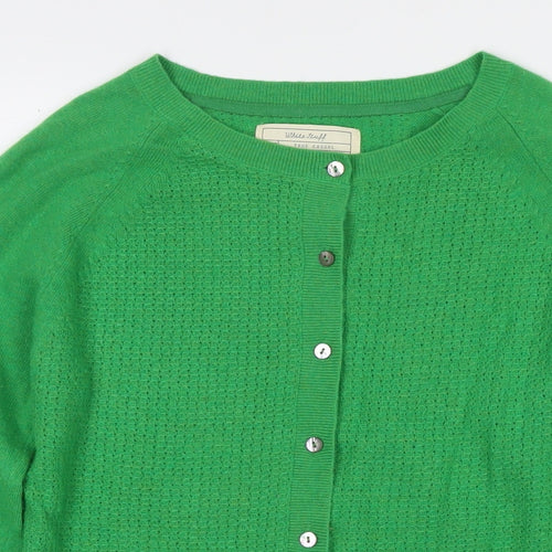 White Stuff Womens Green Round Neck Nylon Cardigan Jumper Size 10