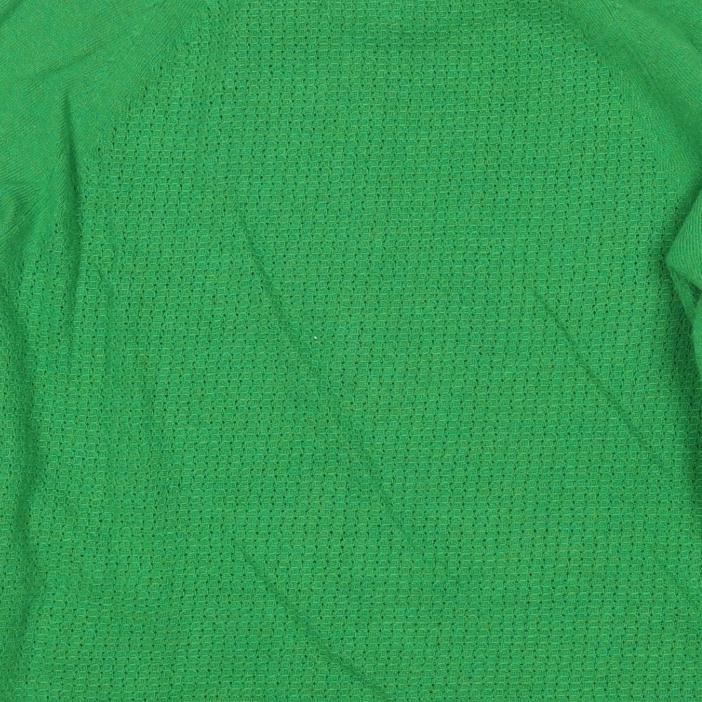 White Stuff Womens Green Round Neck Nylon Cardigan Jumper Size 10