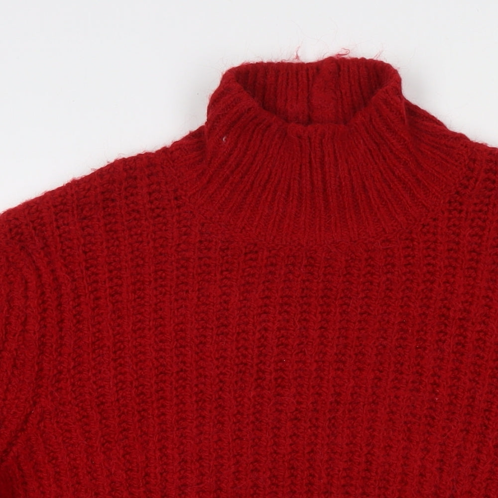 marks Womens Red Round Neck Acrylic Pullover Jumper Size L